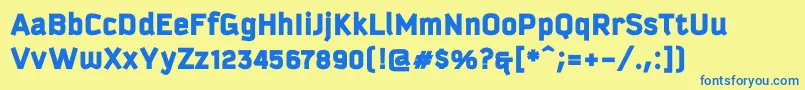 Kautivablackproc Font – Blue Fonts on Yellow Background