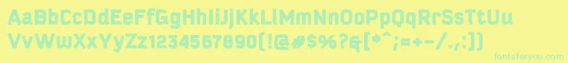Kautivablackproc Font – Green Fonts on Yellow Background