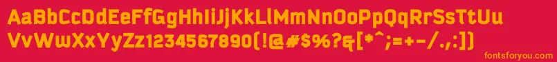 Kautivablackproc Font – Orange Fonts on Red Background