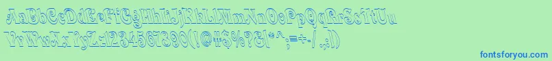 フォントQuardiBoldItalic – 青い文字は緑の背景です。