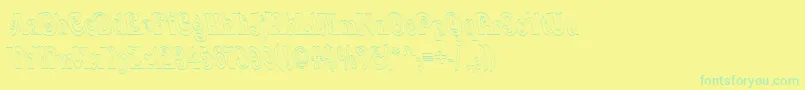 フォントQuardiBoldItalic – 黄色い背景に緑の文字