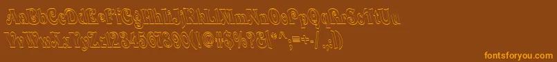 QuardiBoldItalic Font – Orange Fonts on Brown Background