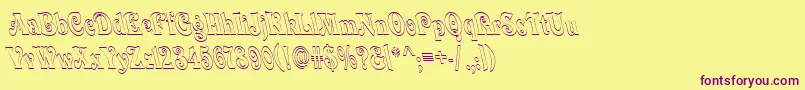 QuardiBoldItalic-Schriftart – Violette Schriften auf gelbem Hintergrund