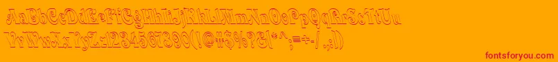 QuardiBoldItalic Font – Red Fonts on Orange Background