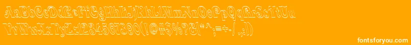 QuardiBoldItalic-Schriftart – Weiße Schriften auf orangefarbenem Hintergrund