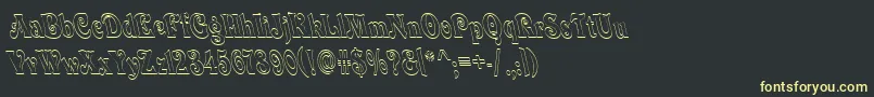 フォントQuardiBoldItalic – 黒い背景に黄色の文字
