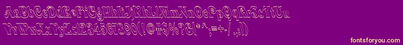Fonte QuardiBoldItalic – fontes amarelas em um fundo roxo