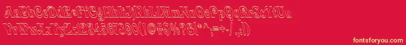 フォントQuardiBoldItalic – 黄色の文字、赤い背景
