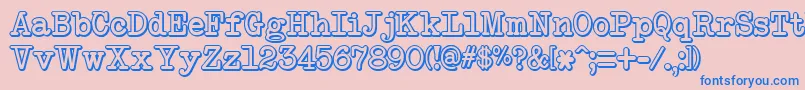 NeobulletinShadow Font – Blue Fonts on Pink Background