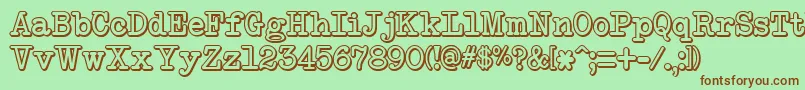 NeobulletinShadow Font – Brown Fonts on Green Background