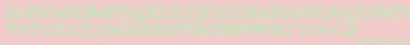 NeobulletinShadow Font – Green Fonts on Pink Background