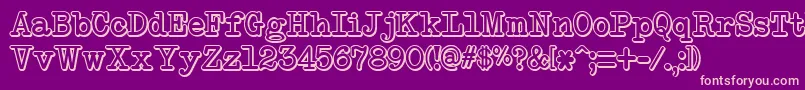 NeobulletinShadow-Schriftart – Rosa Schriften auf violettem Hintergrund