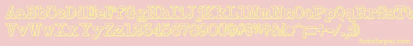 NeobulletinShadow-Schriftart – Gelbe Schriften auf rosa Hintergrund