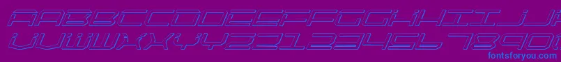 Qtech2si Font – Blue Fonts on Purple Background