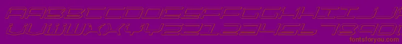 Qtech2si-Schriftart – Braune Schriften auf violettem Hintergrund