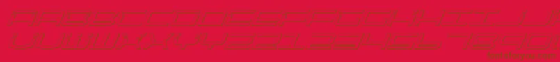 Qtech2si-Schriftart – Braune Schriften auf rotem Hintergrund