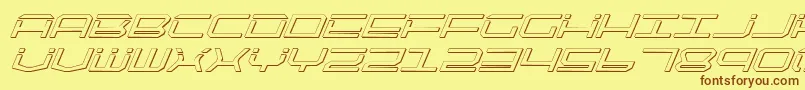 Qtech2si Font – Brown Fonts on Yellow Background