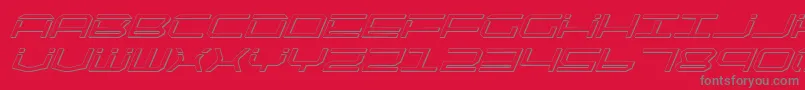 フォントQtech2si – 赤い背景に灰色の文字