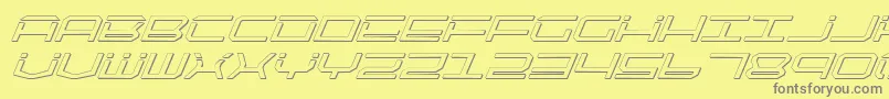 Qtech2si Font – Gray Fonts on Yellow Background