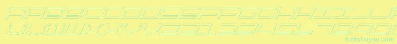 Qtech2si Font – Green Fonts on Yellow Background