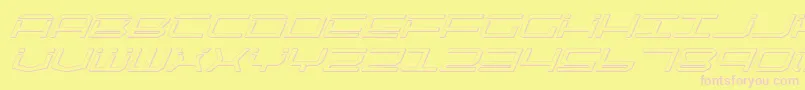 Qtech2si Font – Pink Fonts on Yellow Background
