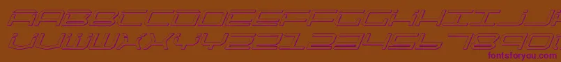 Qtech2si-Schriftart – Violette Schriften auf braunem Hintergrund