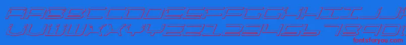 Qtech2si Font – Red Fonts on Blue Background