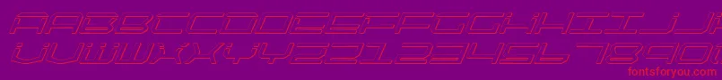 Qtech2si-Schriftart – Rote Schriften auf violettem Hintergrund