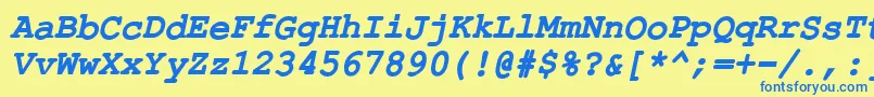 ErKurierKoi8RBoldItalic Font – Blue Fonts on Yellow Background