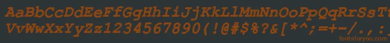 Шрифт ErKurierKoi8RBoldItalic – коричневые шрифты на чёрном фоне