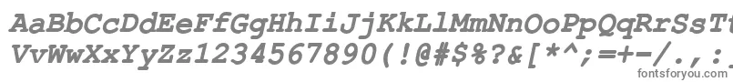 ErKurierKoi8RBoldItalic Font – Gray Fonts on White Background