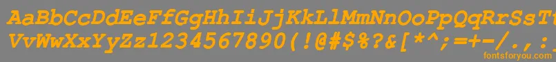 Шрифт ErKurierKoi8RBoldItalic – оранжевые шрифты на сером фоне