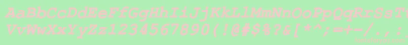 ErKurierKoi8RBoldItalic Font – Pink Fonts on Green Background