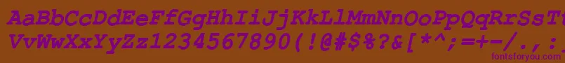 ErKurierKoi8RBoldItalic Font – Purple Fonts on Brown Background