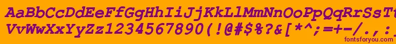 ErKurierKoi8RBoldItalic Font – Purple Fonts on Orange Background