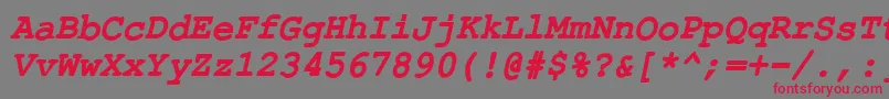 ErKurierKoi8RBoldItalic Font – Red Fonts on Gray Background