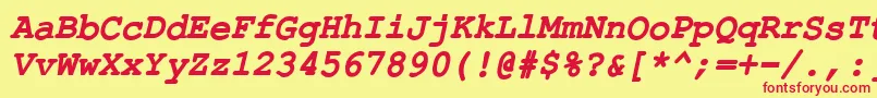 ErKurierKoi8RBoldItalic Font – Red Fonts on Yellow Background