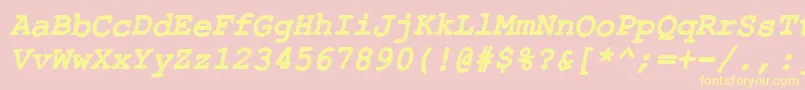ErKurierKoi8RBoldItalic Font – Yellow Fonts on Pink Background