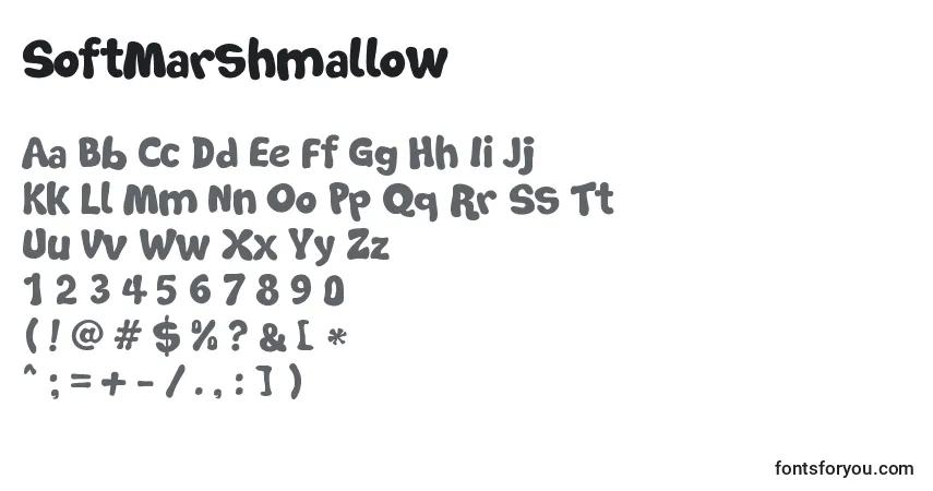 Schriftart SoftMarshmallow – Alphabet, Zahlen, spezielle Symbole