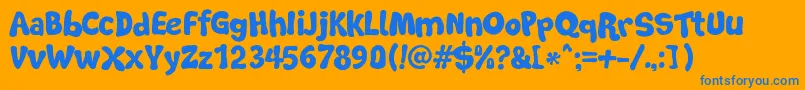 SoftMarshmallow Font – Blue Fonts on Orange Background