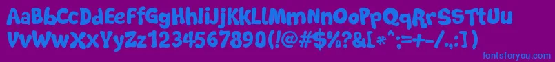 フォントSoftMarshmallow – 紫色の背景に青い文字