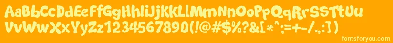 SoftMarshmallow Font – Yellow Fonts on Orange Background