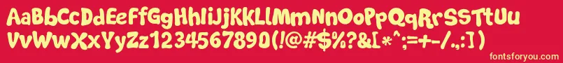 SoftMarshmallow Font – Yellow Fonts on Red Background