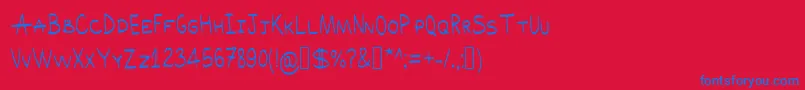 Akra-fontti – siniset fontit punaisella taustalla