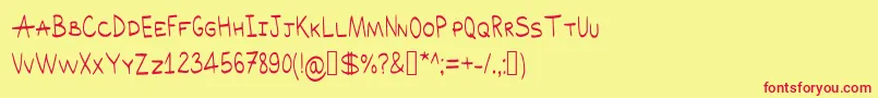 Akra Font – Red Fonts on Yellow Background