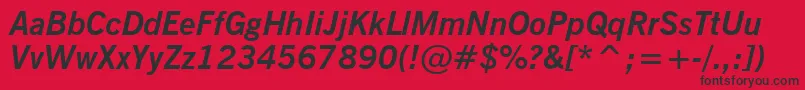 More about NewsGothicBoldItalicBt Font NewsGothicBoldItalicBt Font – Black Fonts on Red Background