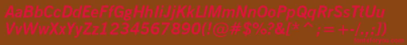 NewsGothicBoldItalicBt Font – Red Fonts on Brown Background