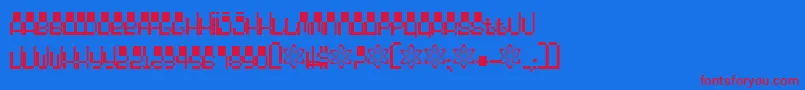 1000 Font – Red Fonts on Blue Background