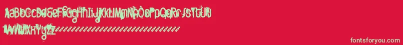 FtTwistedOntogenesisDemoversion Font – Green Fonts on Red Background