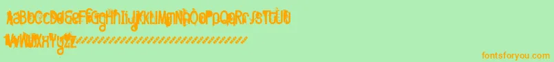 FtTwistedOntogenesisDemoversion Font – Orange Fonts on Green Background